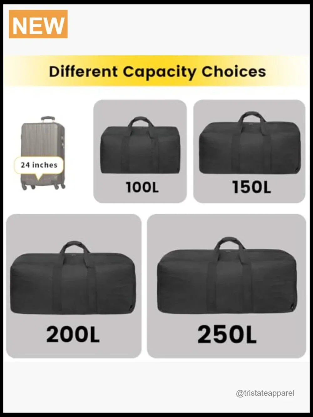 Extra Large 100L Duffle Bag for Travel - Foldable Weekender Overnight Camping